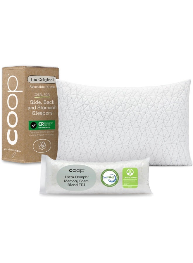 Coop Home Goods Original Loft  King Size Bed Pillows For Sleeping - Adjustable Cross Cut Memory Foam Pillows - Medium Firm For Back  Stomach And Side Sleeper - Certipur-Us Greenguard Gold  - Image 1