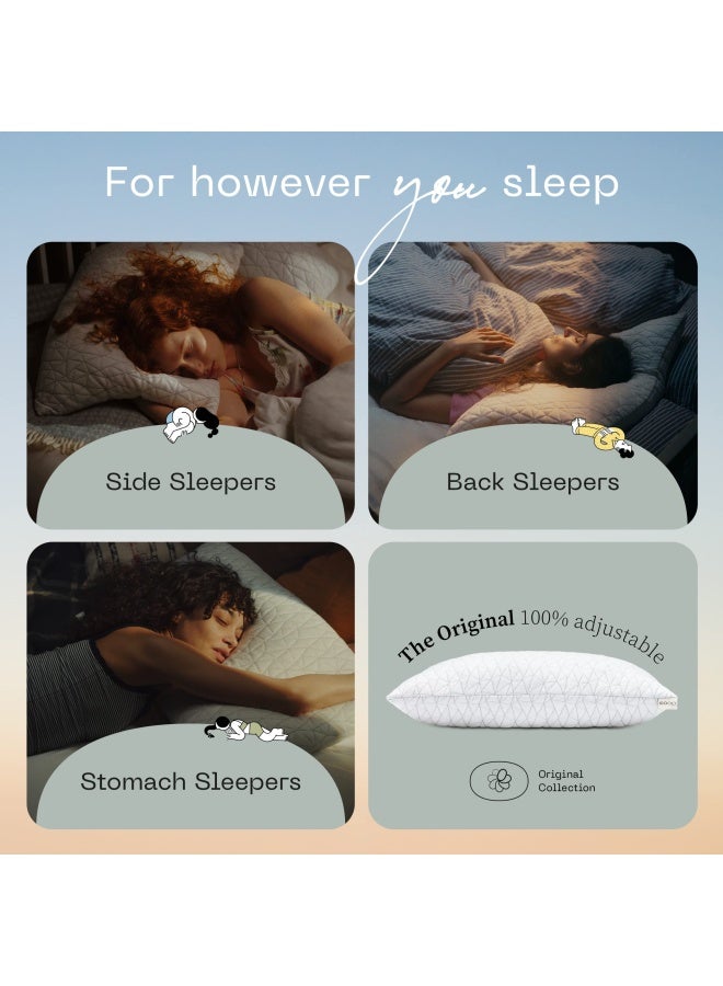 Coop Home Goods Original Loft  King Size Bed Pillows For Sleeping - Adjustable Cross Cut Memory Foam Pillows - Medium Firm For Back  Stomach And Side Sleeper - Certipur-Us Greenguard Gold  - Image 3