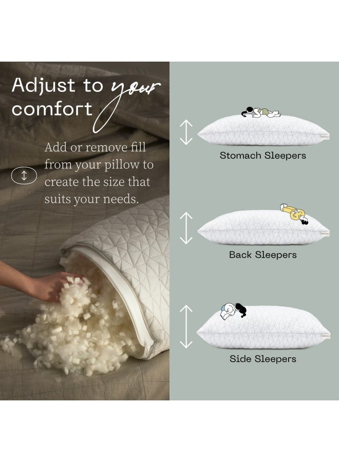Coop Home Goods Original Loft  King Size Bed Pillows For Sleeping - Adjustable Cross Cut Memory Foam Pillows - Medium Firm For Back  Stomach And Side Sleeper - Certipur-Us Greenguard Gold  - Image 4