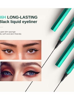 QIC 36H Fine Liquid Eyeliner Pencil 36 Hour Lasting Waterproof Eyeliner Pen for Makeup Long Lasting Fine Liquid Black Eyeliner Pencil | Durable, Sweat-Proof and Not Blooming pencil  - Image 2