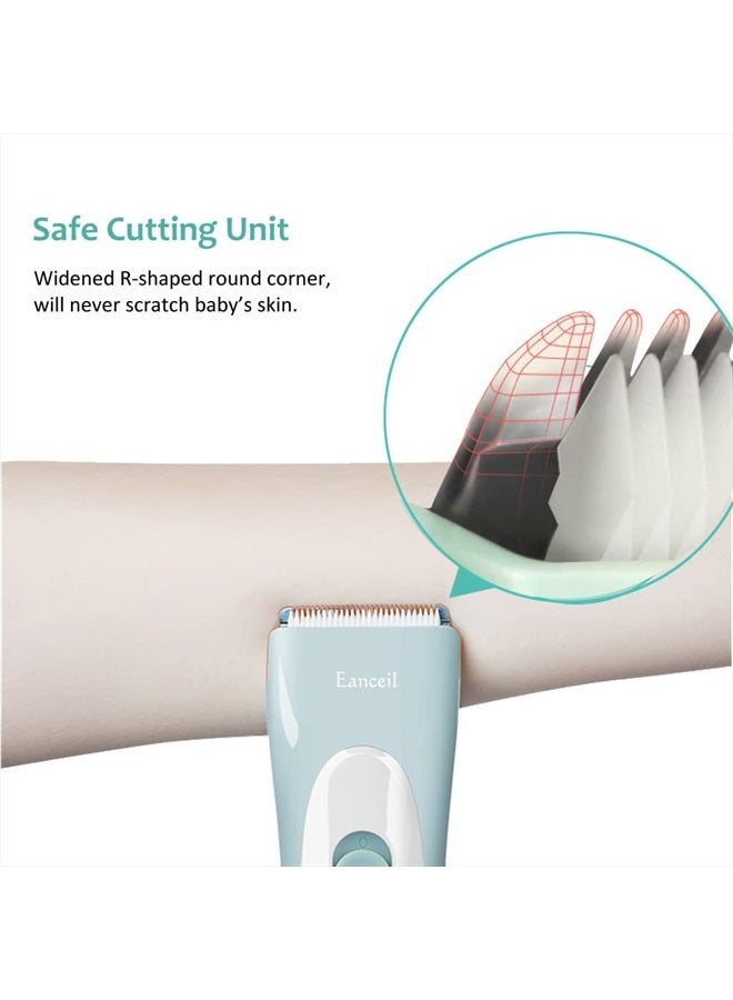 Eanceil Baby Hair Clippers, Ceramic Blade Electric Kids Hair Trimmer, Ultra-Quiet Cordless Rechargeable Waterproof Haircut Kit for Kids & Adult - Image 4