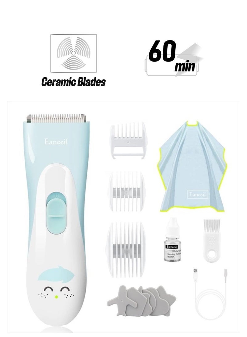 Eanceil Baby Hair Clippers, Ceramic Blade Electric Kids Hair Trimmer, Ultra-Quiet Cordless Rechargeable Waterproof Haircut Kit for Kids & Adult - Image 1