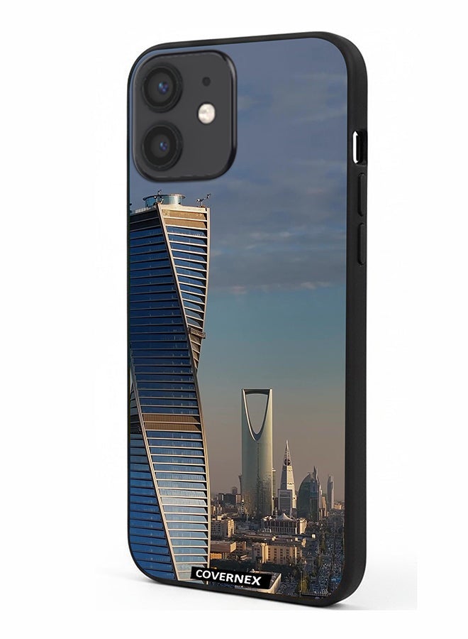Covernex Apple iPhone 12 Mini Protective Case Cover Printed Featuring Modern Riyadh Skyline - Image 1