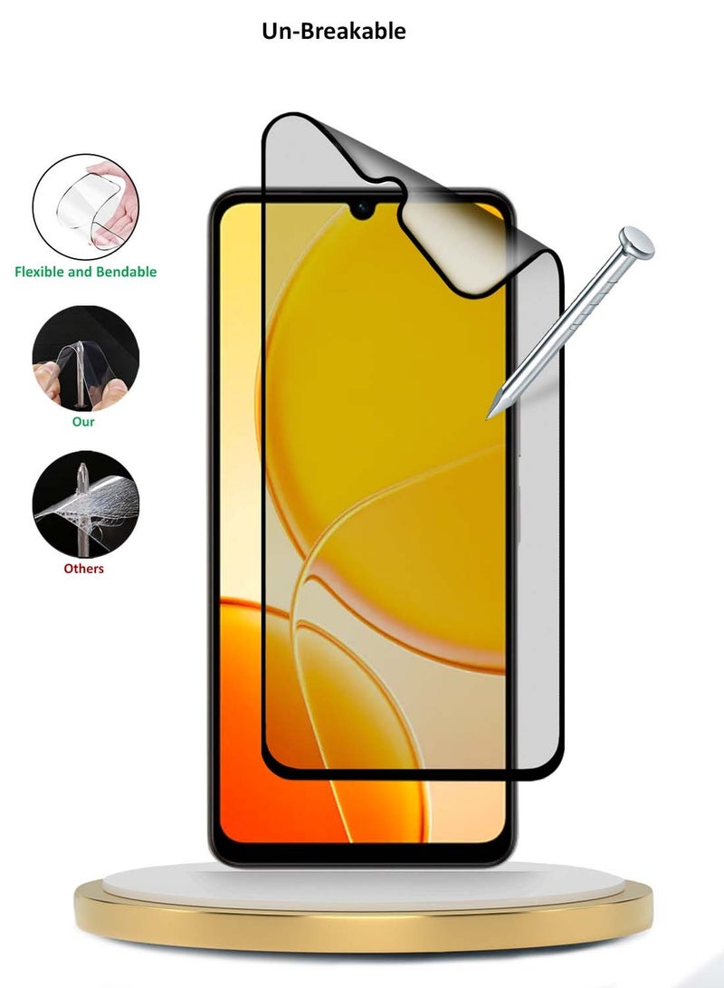 Wtech vivo Y04 4G / vivo Y29s 5G 2025 Premium Nano Ceramic Full Glue Full Cover Matte Flexible Screen Protector (MSCNMN) - Clear/Black - Image 4