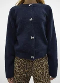 Vero Moda Girl navy blazer detail:w. melange + bow button