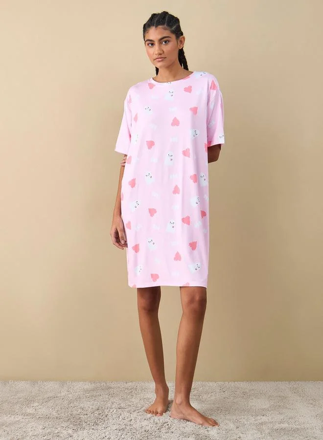 Splash FAV Set of 2 - Printed Sleepshirt with Short Sleeves