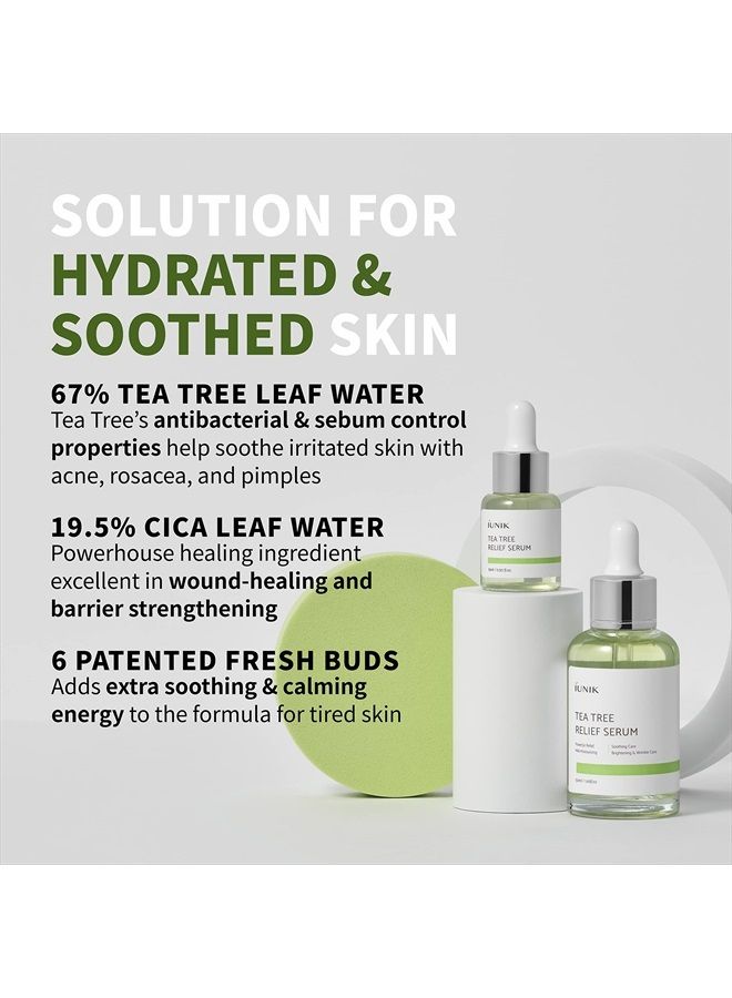 iUNIK Tea Tree 67% Relief Vegan Facial Serum for Clear & Balanced Skin - Plant-based Ingredients w/Centella Asiatica for Soothing, Calming, Irritated Skin - Korean Skincare for Sensitive Oily Skin - Image 3