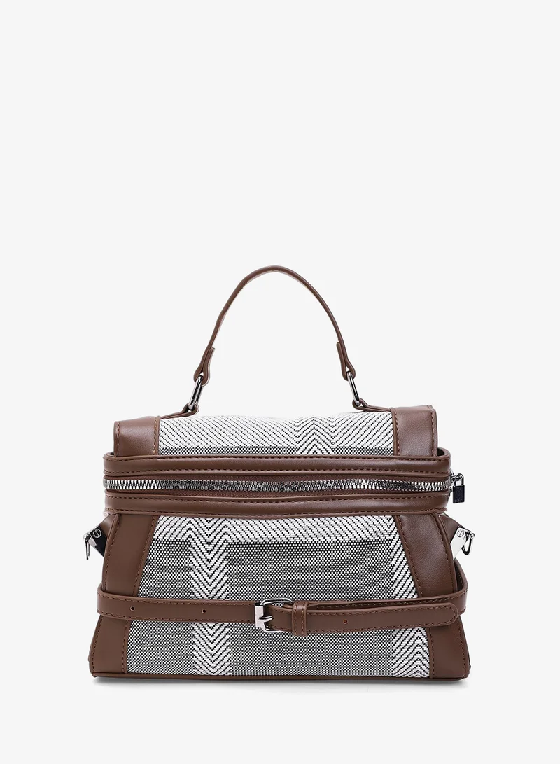 Haute Sauce  Herringbone Top Handle Handbag for Women | Best Price UAE