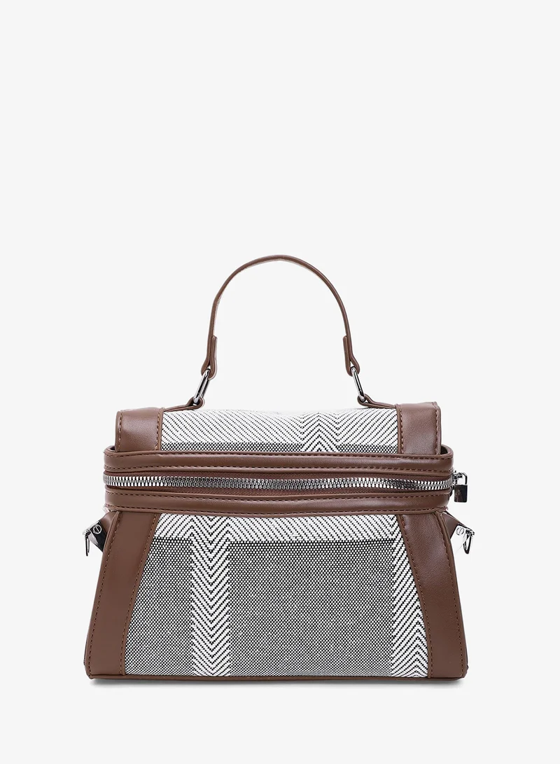 Haute Sauce  Herringbone Top Handle Handbag for Women | Best Price UAE
