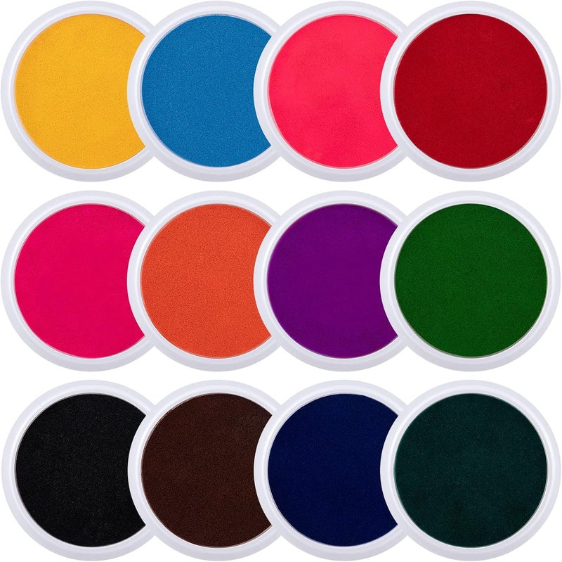 Big Gun 7" Large Ink Pads for Kids - Handprint Footprint Size Rainbow Stamps Pad, Safe & Washable Ink Pad for Fingerprint Painting Card Making Stamp Crafting Paper Wood Fabric Scrapbook Kids Birthday Gifts - Image 1