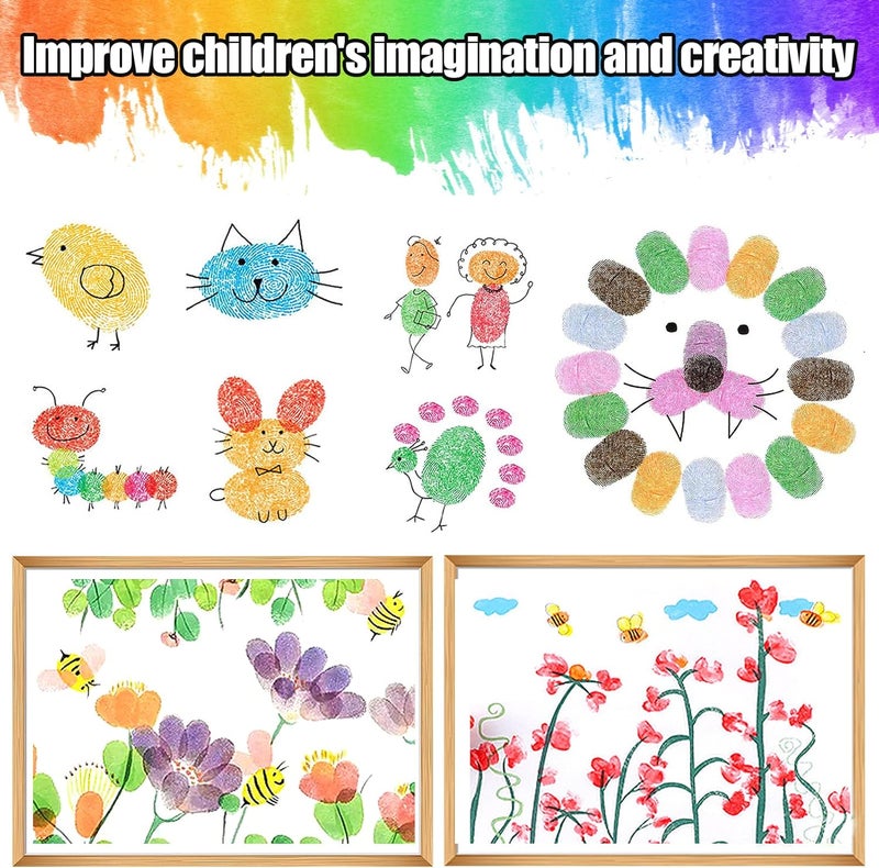 Big Gun 7" Large Ink Pads for Kids - Handprint Footprint Size Rainbow Stamps Pad, Safe & Washable Ink Pad for Fingerprint Painting Card Making Stamp Crafting Paper Wood Fabric Scrapbook Kids Birthday Gifts - Image 5