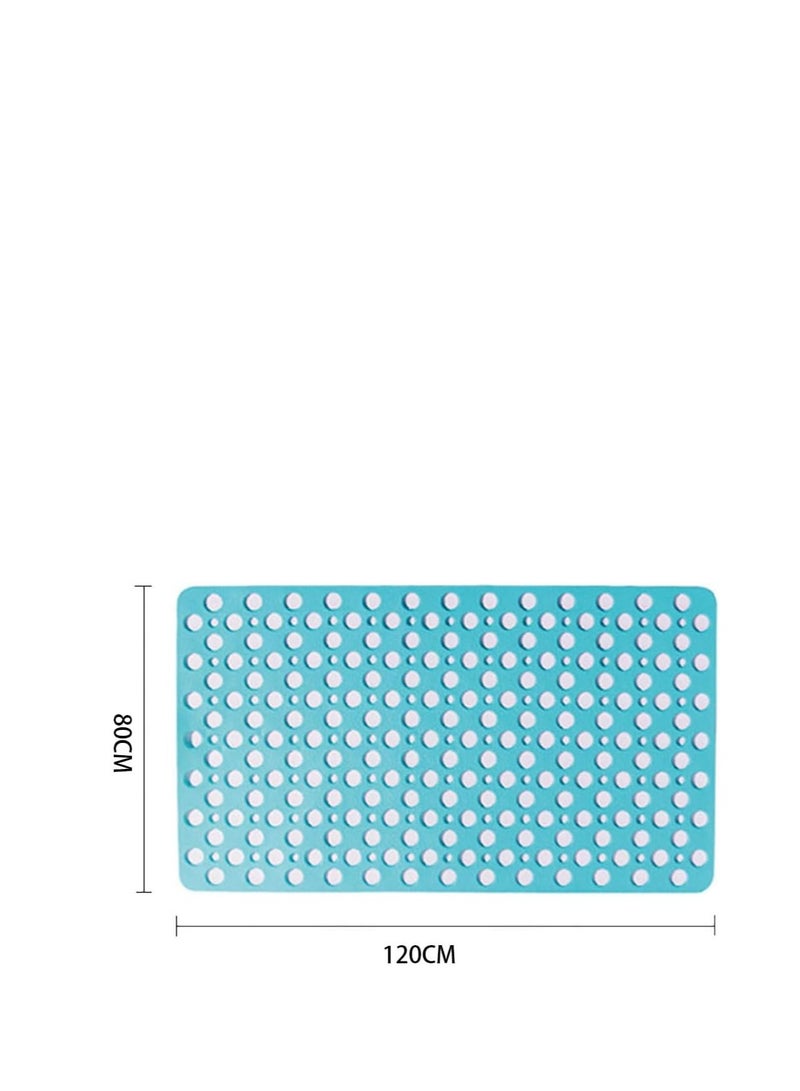 Non-Slip Bath Mat, Soft TPE Shower Mat with Suction Cups and Drain Holes, Bathroom Anti-Slip Mat for Shower, Bathtub (120 * 80cm, Grey) - Image 2
