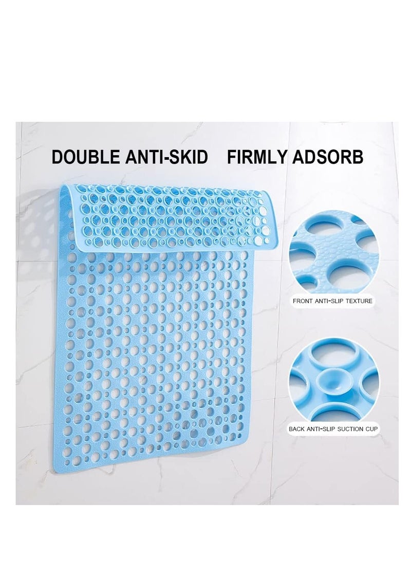 Non-Slip Bath Mat, Soft TPE Shower Mat with Suction Cups and Drain Holes, Bathroom Anti-Slip Mat for Shower, Bathtub (120 * 80cm, Grey) - Image 5