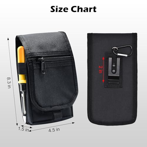 KATOLK Belt Tool Pouch, Tactical Utility Organizer with Cell Phone Holder, Durable Heavy-Duty 1000D Nylon EDC Multitool Holster with Multi-Pockets for Electricians, Handymen, Work, Hiking, Daily Use - Image 3