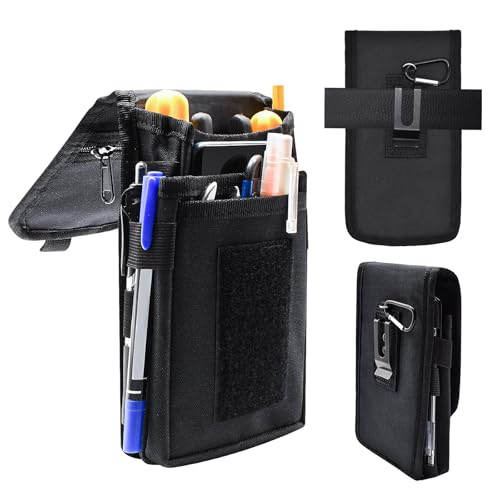 KATOLK Belt Tool Pouch, Tactical Utility Organizer with Cell Phone Holder, Durable Heavy-Duty 1000D Nylon EDC Multitool Holster with Multi-Pockets for Electricians, Handymen, Work, Hiking, Daily Use - Image 1
