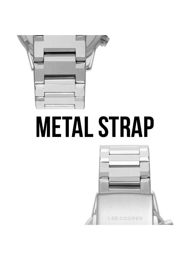 Lee Cooper - LEE COOPER LC08106.350 Men's Multi Function Display Watch & Metal Strap Silver - Image 1