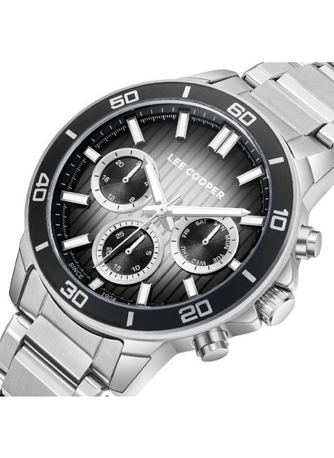 LEE COOPER LC08106.350 Men's Multi Function Display Watch & Metal Strap Silver