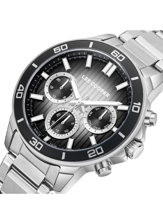 Lee Cooper - LEE COOPER LC08106.350 Men's Multi Function Display Watch & Metal Strap Silver - Image 1