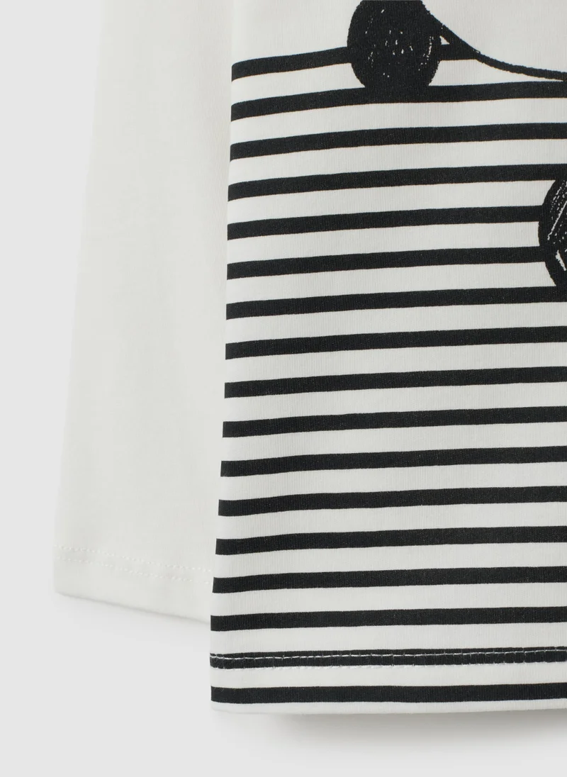 Ovs MULTICOLOUR STRIPED COTTON T-SHIRT FOR CHILDREN, REGULAR FIT