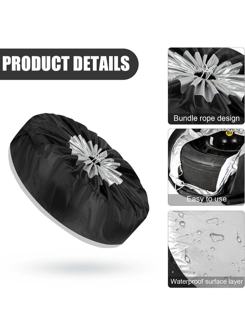 Car Spare Tire Covers,Auto Wheel Protection Cover Tires Storage Bag Spare Wheel Cover Waterproof Dust-proof Spare Tire Cover Protection Bag Wheel Tyre Storage Carry Bag for Diameter 80CM/31in - Image 3