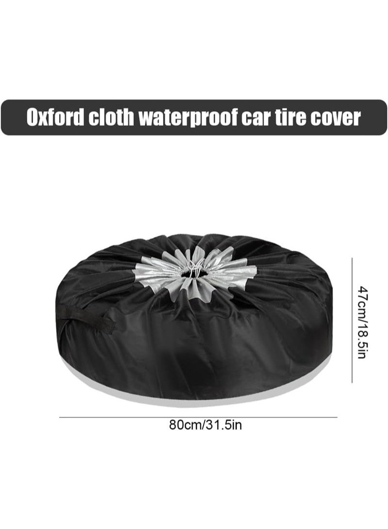 Car Spare Tire Covers,Auto Wheel Protection Cover Tires Storage Bag Spare Wheel Cover Waterproof Dust-proof Spare Tire Cover Protection Bag Wheel Tyre Storage Carry Bag for Diameter 80CM/31in - Image 2