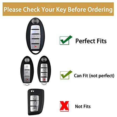 JAMCARI for Nissan Key Fob Cover - 4/5 Button Soft TPU Protection Car Key Case Shell for Nissan Altima Maxima Rogue Armada Sentra 370z Pathfinder Murano (White) - Image 2
