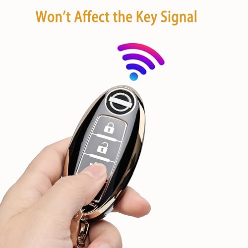 JAMCARI for Nissan Key Fob Cover - 4/5 Button Soft TPU Protection Car Key Case Shell for Nissan Altima Maxima Rogue Armada Sentra 370z Pathfinder Murano (White) - Image 5
