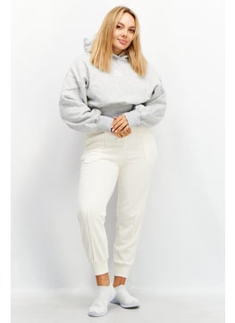 PUMA Women Sportswear Fit Long Sleeve Cropped Training Hoodie, Grey Heather  - Image 4