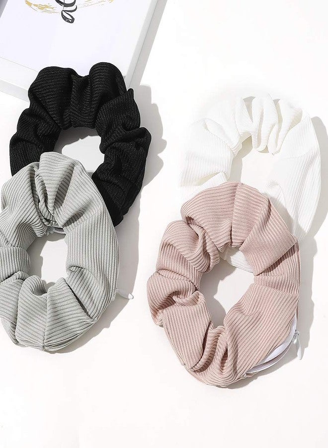 Ivyu Pocket Scrunchies Hair Ties with Hidden Zipper Stash Scrunchy Ponytail Holder - Image 4