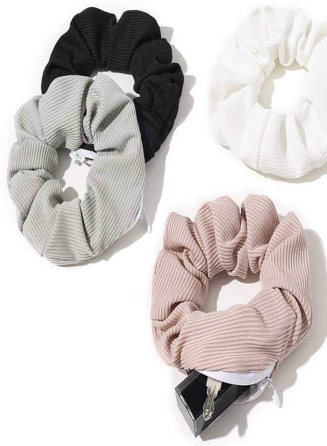 Ivyu Pocket Scrunchies Hair Ties with Hidden Zipper Stash Scrunchy Ponytail Holder - Image 1