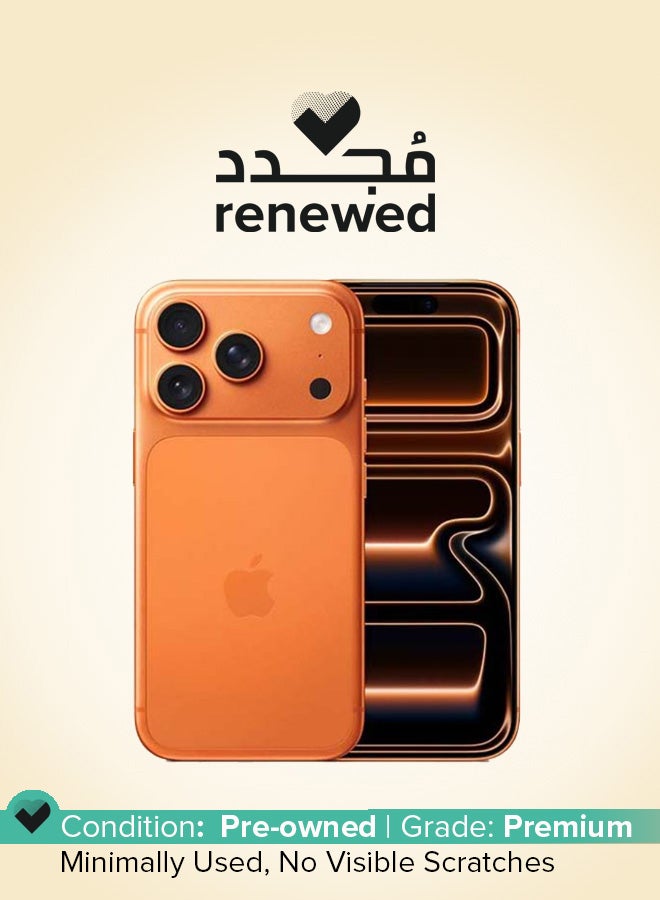 ابل  مجدد - آيفون 17 برو 256 جيجابايت برتقالي كوني 5G (شريحة نانو + eSIM) مع فيس تايم - النسخة الدولية - Image 1