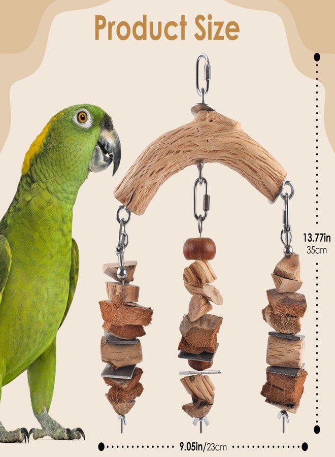 DBNESS Bird Parrot Toys, Large Birds Wooden Chew Blocks with Stainless Steel Cage Hanging Bite Toy for Macaws, African Greys, Cokatoos, Amazon Parrots and Small Medium Parakeets - Image 2