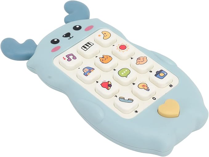 Interactive Baby Phone Toy With Music Lights Early Educational Chewable Smartphone Blue - Image 1