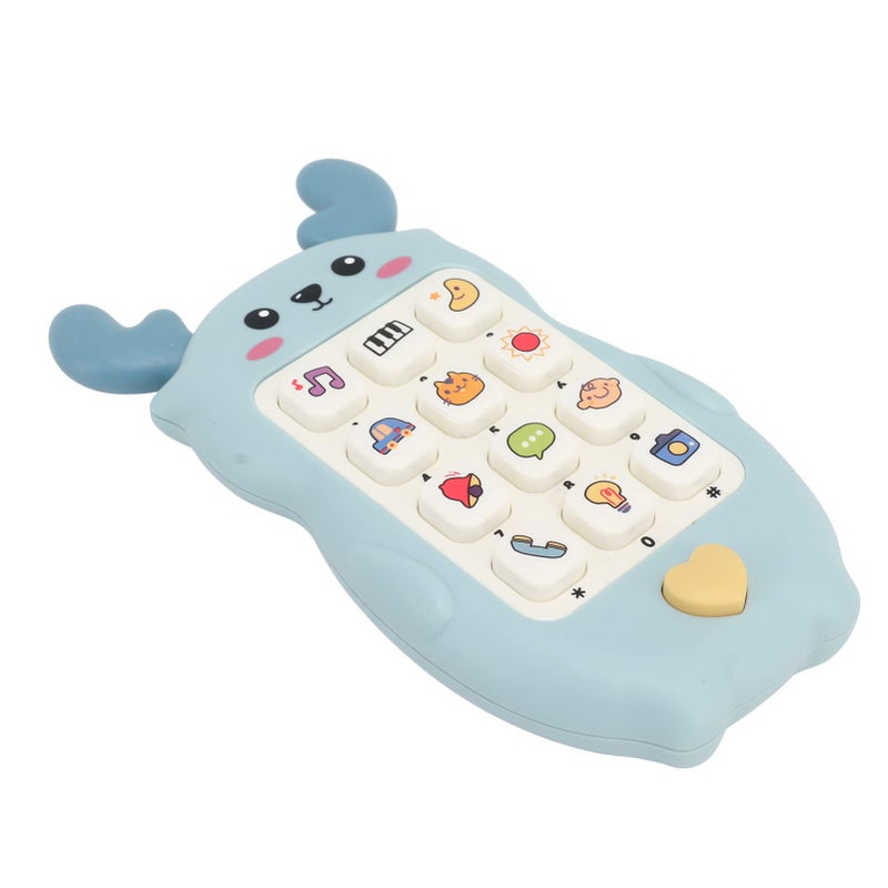 Interactive Baby Phone Toy With Music Lights Early Educational Chewable Smartphone Blue - Image 2
