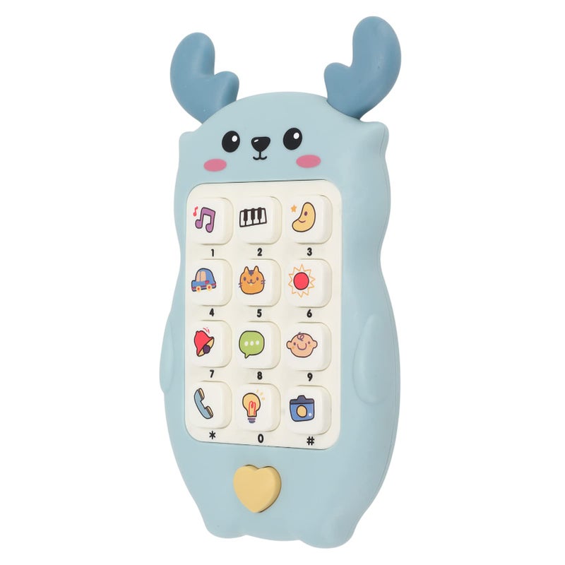 Interactive Baby Phone Toy With Music Lights Early Educational Chewable Smartphone Blue - Image 4