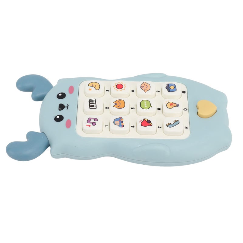 Interactive Baby Phone Toy With Music Lights Early Educational Chewable Smartphone Blue - Image 5
