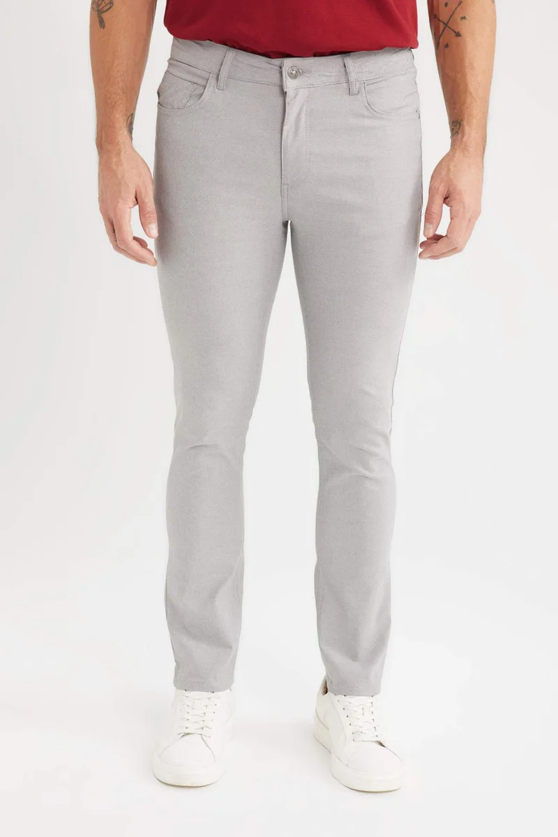 Defacto  Slim Fit Pocketed Skinny Leg Summer Chino Pants for Men | Best Price UAE