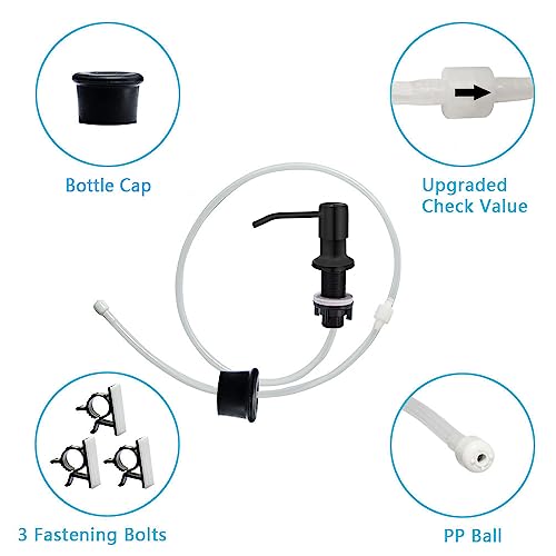 izolor Soap Dispenser for Kitchen Sink, Countertop Soap Dispenser Pump, 47" Silicone Extension Tube Connect to The Soap Bottle Directly, Say Goodbye to Frequent Refills (Black) - Image 5