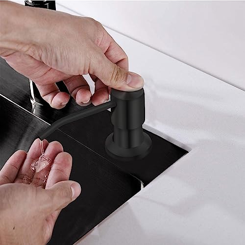 izolor Soap Dispenser for Kitchen Sink, Countertop Soap Dispenser Pump, 47" Silicone Extension Tube Connect to The Soap Bottle Directly, Say Goodbye to Frequent Refills (Black) - Image 3