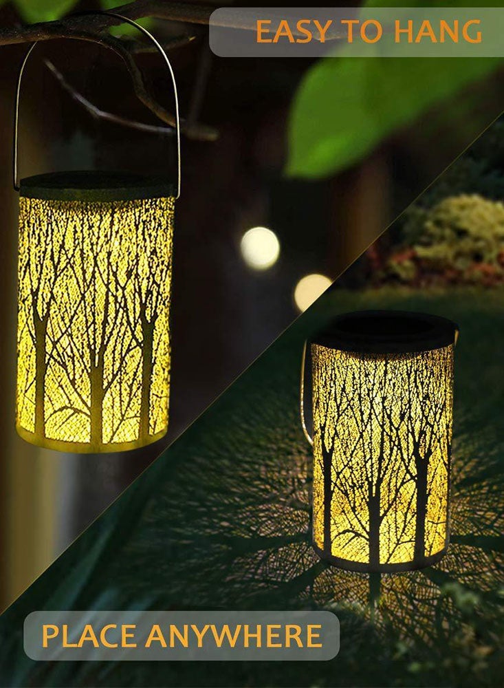 بيرفيي فانوس إضاءة ليلية، مصابيح خارجية معلقة تعمل بالطاقة الشمسية، مقاومة للماء، مثالية للشرفة، الفناء، تزيين الحديقة، إضاءة التخييم - Image 5