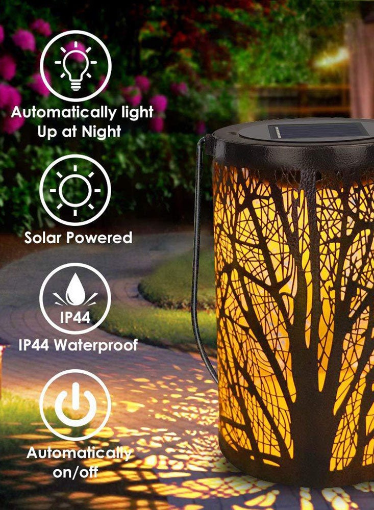 بيرفيي فانوس إضاءة ليلية، مصابيح خارجية معلقة تعمل بالطاقة الشمسية، مقاومة للماء، مثالية للشرفة، الفناء، تزيين الحديقة، إضاءة التخييم - Image 3