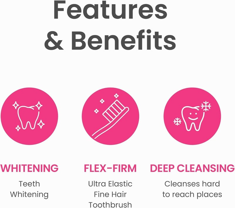 Euthymol Whitening Toothbrush (White), Compact Small Full Head, High-Strength Micro Soft bristles, Deep Cleaning, Sensitive Gums Teeth, Daily Oral Enamel Dental Care-4 Packs - Image 3