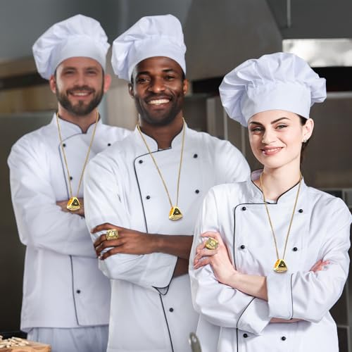 Highergo 3 Pcs Chef Hat Cooking Championship Trophy Ring 1st 2nd 3rd Place Medal Cooking Competition Trophy Prizes with Display Neck Chain and Stand for Chefs Culinary Chili Cook off Party(Gold) - Image 5