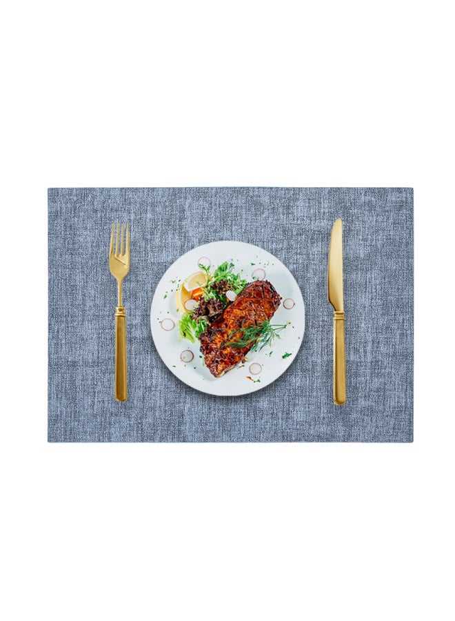 2025 Style Leather Placemat Waterproof Oil-Proof Heat Insulation Mat Hotel Premium Table Mat Nordic Ins Style Western Placemat-Color:Right Angle-blue-6#-Specifications:43cm×30cm - Image 1