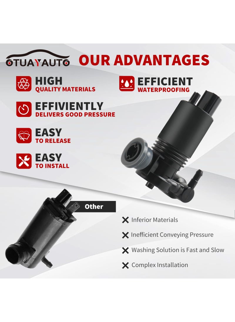 OTUAYAUTO OTUAYAUTO 8A61-17K624-AA Windshield Washer Pump Replacement for Ford Edge, Explorer, Fiesta, Flex, TaurusX | Lincoln MKT, MKX  - Image 5