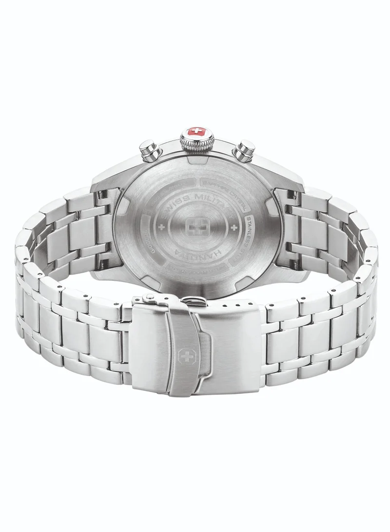 SWISS MILITARY HANOWA Men's Swiss Military Thunderbolt Chrono Watch For Men With Silver Bracelet 43mm 10ATM - SMWGI0000403