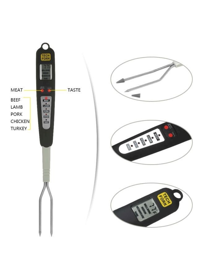 NIBEMINENT Digital BBQ Meat Fork LCD Thermometer Black/Grey/Silver 41.7cm - Image 4
