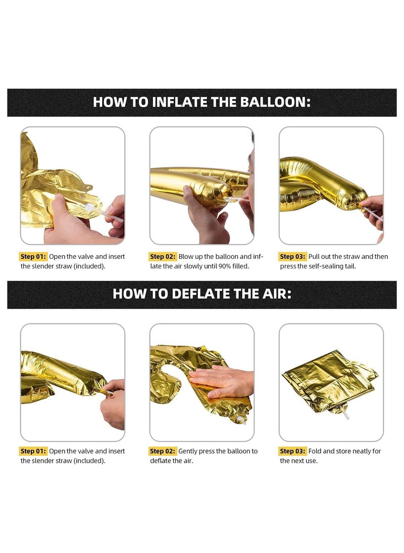 MARKQ - Gold Happy Birthday Balloon Banner [16 Inch] - Mylar Foil Birthday Letter Sign for Kids and Adults Party Decorations - Image 1