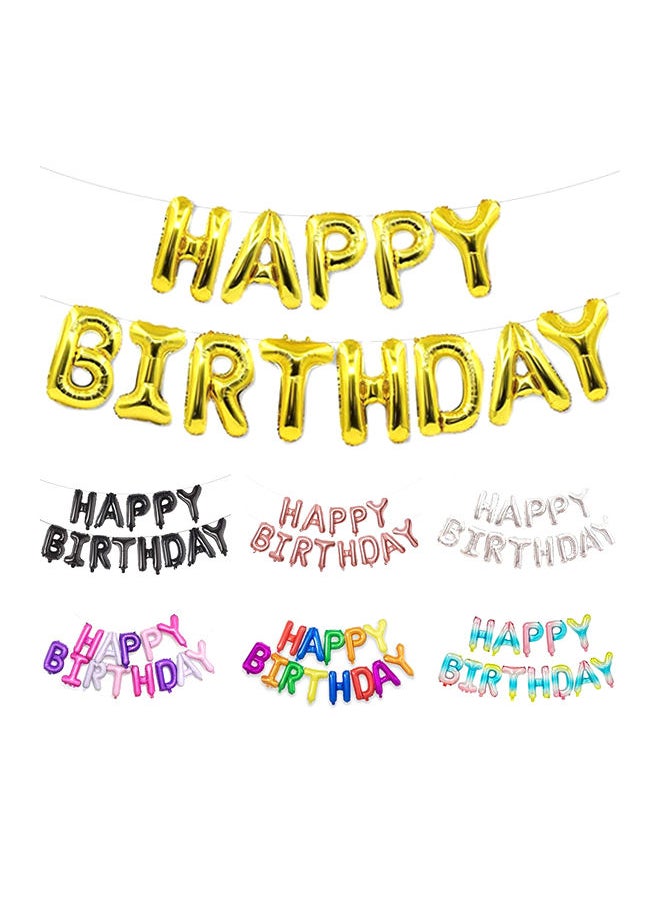 MARKQ - Gold Happy Birthday Balloon Banner [16 Inch] - Mylar Foil Birthday Letter Sign for Kids and Adults Party Decorations - Image 1