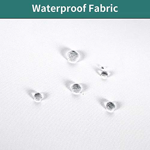 LORDTEX Waterproof Indoor/Outdoor Curtains for Patio - Thermal Insulated, Sun Blocking Detachable Sticky Tab Top Blackout Curtains for Bedroom, Porch, Pergola, Cabana, 52 x 95 inch, 2 Panels, White - Image 3
